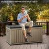 imageYITAHOME 90 Gallon Large Deck Box DoubleWall Resin Outdoor Storage Boxes Deck Storage for Patio Furniture Cushions Pool Float Garden Tools Lockable ampamp Waterproof BlackBlackBrown