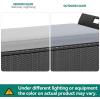imageYITAHOME 90 Gallon Outdoor Wicker Storage Bench wCushion Large PE Rattan Deck Storage Box wHandles ampamp Hydraulics for Patio Furniture Cushions Garden Tools Pool ampamp Sports Equipment BlackampampBeigeBlackgrey