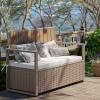 imageYITAHOME 90 Gallon Outdoor Wicker Storage Bench wCushion Large PE Rattan Deck Storage Box wHandles ampamp Hydraulics for Patio Furniture Cushions Garden Tools Pool ampamp Sports Equipment BlackampampBeigeBeige