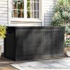 imageYITAHOME 95 Gallon DoubleWall Deck Box with Divider ampamp Side Handles Outdoor Large Storage for Patio Furniture Cushions Garden Pool Accessories Water Resistant ampamp Lockable