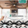 imageYITAHOME 96 Inch Industrial Black Ceiling Fan with Light and Remote Large Modern Ceiling Fan with 8 Blades 3 Downrods 6 Speed 3 LED Colors Home or Commercial Ceiling Fans for Porch Garage ShopBlack