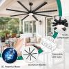 imageYITAHOME 96 Inch Industrial Black Ceiling Fan with Light and Remote Large Modern Ceiling Fan with 8 Blades 3 Downrods 6 Speed 3 LED Colors Home or Commercial Ceiling Fans for Porch Garage ShopBlack