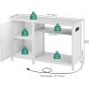 imageYITAHOME Aquarium Stand with Power Outlets 5575 Gallon Fish Tank Stand Cabinet with RGB Light Strip Suitable for Turtle Tank Reptile Terrarium 900LBS CapacityWhiteWhite