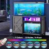 imageYITAHOME Aquarium Stand with Power Outlets 5575 Gallon Fish Tank Stand Cabinet with RGB Light Strip Suitable for Turtle Tank Reptile Terrarium 900LBS CapacityWhiteGrey
