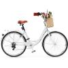 imageYITAHOME Beach Cruiser Bike for Women 24 ampamp 26 inch Commute Bike for Adults 1 ampamp 7 Speed Womens Bicycle with Basket Adjustable Seat Multiple Colorwhite