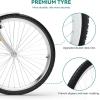 imageYITAHOME Beach Cruiser Bike for Women 24 ampamp 26 inch Commute Bike for Adults 1 ampamp 7 Speed Womens Bicycle with Basket Adjustable Seat Multiple Colorwhite