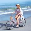 imageYITAHOME Beach Cruiser Bike for Women 24 ampamp 26 inch Commute Bike for Adults 1 ampamp 7 Speed Womens Bicycle with Basket Adjustable Seat Multiple Colorpink
