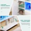 imageYITAHOME Castle Bookcase with Storage ampamp Adjustable LED Lights UShaped White Bookshelf with Cabinet UV HighGloss Display Unit Cube Organizer for Living Room Home Office and BedroomWhite