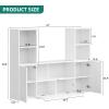 imageYITAHOME Castle Bookcase with Storage ampamp Adjustable LED Lights UShaped White Bookshelf with Cabinet UV HighGloss Display Unit Cube Organizer for Living Room Home Office and BedroomWhite