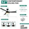 imageYITAHOME Ceiling Fans with Lights and Remote 52 Inch Black Gold Ceiling Fan with Remote Quiet DC Motor 6 Speed Modern Ceiling Fan with Lights for Living Room Farmhouse Bedroom Indoor