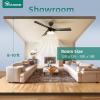 imageYITAHOME Ceiling Fans with Lights and Remote 52 Inch Black Gold Ceiling Fan with Remote Quiet DC Motor 6 Speed Modern Ceiling Fan with Lights for Living Room Farmhouse Bedroom Indoor