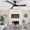 imageYITAHOME Ceiling Fans with Lights and Remote 52 Inch Black Gold Ceiling Fan with Remote Quiet DC Motor 6 Speed Modern Ceiling Fan with Lights for Living Room Farmhouse Bedroom Indoor