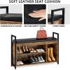 imageYITAHOME Coat Rack Shoe Bench Set Wall Coat Rack with Shoe Storage Industrial Entryway Shoe Bench with Coat Rack 2 Storage Cubbies with Lip Top for Entryway Hallway Rustic BrownRustic Brown