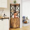 imageYITAHOME Corner Bar Cabinet with Glass ampamp Wine Holder Industrial Corner Shelf with Wine Storage 5Tiers Liquor Cabinet Bar for HomeLiving RoomKitchen Rustic BrownRustic Brown