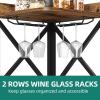 imageYITAHOME Corner Bar Cabinet with Glass ampamp Wine Holder Industrial Corner Shelf with Wine Storage 5Tiers Liquor Cabinet Bar for HomeLiving RoomKitchen Rustic BrownRustic Brown