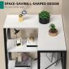 imageYITAHOME Corner Bookshelf 5Tier LShaped Bookshelf Storage Organizer Tall Open Display Freestanding Storage Rack Corner Shelf for Living Room Home Office White