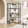 imageYITAHOME Corner Bookshelf 5Tier LShaped Bookshelf Storage Organizer Tall Open Display Freestanding Storage Rack Corner Shelf for Living Room Home Office White