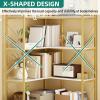 imageYITAHOME Corner Bookshelf Gold Corner Shelf 5 Tier Bookcase Large Display Rack Storage for Bedroom Living Room Home OfficeWhiteampampGoldGold