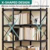 imageYITAHOME Corner Bookshelf Gold Corner Shelf 5 Tier Bookcase Large Display Rack Storage for Bedroom Living Room Home OfficeWhiteampampGoldGrey