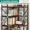 imageYITAHOME Corner Bookshelf Gold Corner Shelf 5 Tier Bookcase Large Display Rack Storage for Bedroom Living Room Home OfficeWhiteampampGoldRustic Brown