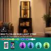 imageYITAHOME Corner Shelf Stand with Led Light 5 Tier Corner Bookshelf and Bookcase Wooden Open Corner Cabinet Display Storage Rack for BedroomLiving Room Dining Room Home Office Kitchen BlackBlack