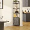 imageYITAHOME Corner Shelf with Power Outlets ampamp LED Lights ampamp Glass Holder 5 Tier Corner Bar Rack Corner Bookshelf Bookcase Display Shelves for Living Room Dining Room Kitchen BlackGrey