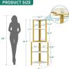 imageYITAHOME Corner Shelf with Power Outlets ampamp LED Lights ampamp Glass Holder 5 Tier Corner Bar Rack Corner Bookshelf Bookcase Display Shelves for Living Room Dining Room Kitchen BlackGold