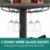 imageYITAHOME Corner Shelf with Power Outlets ampamp LED Lights ampamp Glass Holder 5 Tier Corner Bar Rack Corner Bookshelf Bookcase Display Shelves for Living Room Dining Room Kitchen BlackGrey