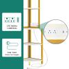 imageYITAHOME Corner Shelf with Power Outlets ampamp LED Lights ampamp Glass Holder 5 Tier Corner Bar Rack Corner Bookshelf Bookcase Display Shelves for Living Room Dining Room Kitchen BlackGold