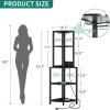 imageYITAHOME Corner Shelf with Power Outlets ampamp LED Lights ampamp Glass Holder 5 Tier Corner Bar Rack Corner Bookshelf Bookcase Display Shelves for Living Room Dining Room Kitchen BlackBlack