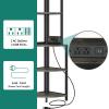 imageYITAHOME Corner Shelf with Power Outlets ampamp LED Lights ampamp Glass Holder 5 Tier Corner Bar Rack Corner Bookshelf Bookcase Display Shelves for Living Room Dining Room Kitchen BlackBlack