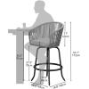 imageYITAHOME Counter Height Bar Stools Set of 2 Outdoor Bar Stools with Soft Cushions Patio Rattan Swivel Bar Chairs for Backyard Poolside Garden w 360 Rotation BeigeGrey