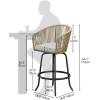 imageYITAHOME Counter Height Bar Stools Set of 2 Outdoor Bar Stools with Soft Cushions Patio Rattan Swivel Bar Chairs for Backyard Poolside Garden w 360 Rotation BeigeBeige