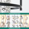 imageYITAHOME Crystal Square Chandeliers Modern Adjustable Island Pendant Light Fixtures for Dining Room Kitchen Living Room Entryway UL Listed GoldBlack