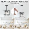 imageYITAHOME Crystal Square Chandeliers Modern Adjustable Island Pendant Light Fixtures for Dining Room Kitchen Living Room Entryway UL Listed GoldBlack