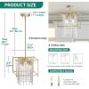 imageYITAHOME Crystal Square Chandeliers Modern Adjustable Island Pendant Light Fixtures for Dining Room Kitchen Living Room Entryway UL Listed GoldGold