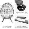 imageYITAHOME Egg Chair Wicker Outdoor Indoor Oversized Large Lounger with Stand Cushion Leveling Feet Egg Basket Chair 330lbs Capacity for Patio Garden Backyard BalconyGreyGrey a