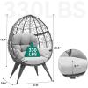 imageYITAHOME Egg Chair Wicker Outdoor Indoor Oversized Large Lounger with Stand Cushion Leveling Feet Egg Basket Chair 330lbs Capacity for Patio Garden Backyard BalconyGreyGrey a