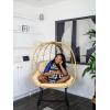 imageYITAHOME Egg Chair Wicker Outdoor Indoor Oversized Large Lounger with Stand Cushion Leveling Feet Egg Basket Chair 330lbs Capacity for Patio Garden Backyard BalconyGreyBeige