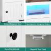 imageYITAHOME End Table with Charging Station 20quot Nightstand wGroove Barn Door Rustic Wood Bedside Table Side Table with Storage Open ampamp Adjustable Shelf for Bedroom Living Room WhiteWhite
