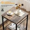 imageYITAHOME End Table with Charging Station 20quot Nightstand wGroove Barn Door Rustic Wood Bedside Table Side Table with Storage Open ampamp Adjustable Shelf for Bedroom Living Room WhiteBrown