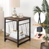 imageYITAHOME End Table with Charging Station 20quot Nightstand wGroove Barn Door Rustic Wood Bedside Table Side Table with Storage Open ampamp Adjustable Shelf for Bedroom Living Room WhiteBrown