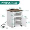 imageYITAHOME End Table with Charging Station 20quot Nightstand wGroove Barn Door Rustic Wood Bedside Table Side Table with Storage Open ampamp Adjustable Shelf for Bedroom Living Room WhiteWhite