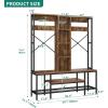 imageYITAHOME Entryway Bench with Coat Rack 5in1 Hall Tree with Shoes Storage Industrial Freestanding Coat Rack Shoe Bench with Storage Shelves 10 Hooks for Hallway Bedroom Rustic BrownRustic Brown