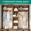 imageYITAHOME Entryway Bench with Coat Rack 5in1 Hall Tree with Shoes Storage Industrial Freestanding Coat Rack Shoe Bench with Storage Shelves 10 Hooks for Hallway Bedroom Rustic BrownRustic Brown