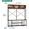 imageYITAHOME Entryway Bench with Coat Rack 5in1 Hall Tree with Shoes Storage Industrial Freestanding Coat Rack Shoe Bench with Storage Shelves 10 Hooks for Hallway Bedroom Rustic BrownRustic BrownBlack