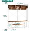 imageYITAHOME Entryway Bench with Coat Rack 5in1 Hall Tree with Shoes Storage Industrial Freestanding Coat Rack Shoe Bench with Storage Shelves 10 Hooks for Hallway Living Room WalnutWhite