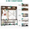 imageYITAHOME Entryway Bench with Coat Rack 5in1 Hall Tree with Shoes Storage Industrial Freestanding Coat Rack Shoe Bench with Storage Shelves 10 Hooks for Hallway Bedroom Rustic BrownRustic BrownBlack