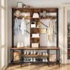 imageYITAHOME Entryway Bench with Coat Rack 5in1 Hall Tree with Shoes Storage Industrial Freestanding Coat Rack Shoe Bench with Storage Shelves 10 Hooks for Hallway Bedroom Rustic BrownRustic Brown