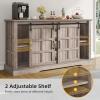 imageYITAHOME Farmhouse Buffet Cabinet with Storage 59quot Sideboard wSliding Barn Doors and 4 Drawers Kitchen Cabinets for Living Room Dark Rustic OakWash Grey